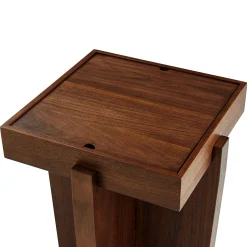 Harmon Checkerboard Side Table - Walnut