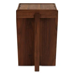 Harmon Checkerboard Side Table - Walnut