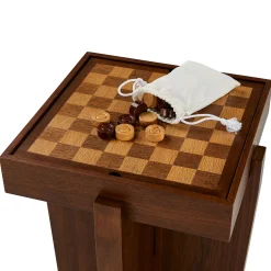 Harmon Checkerboard Side Table - Walnut