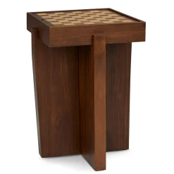 Harmon Checkerboard Side Table - Walnut