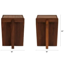 Harmon Checkerboard Side Table - Walnut