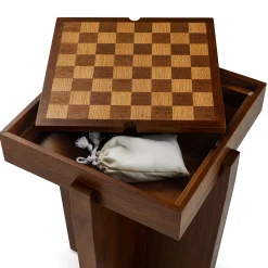 Harmon Checkerboard Side Table - Walnut