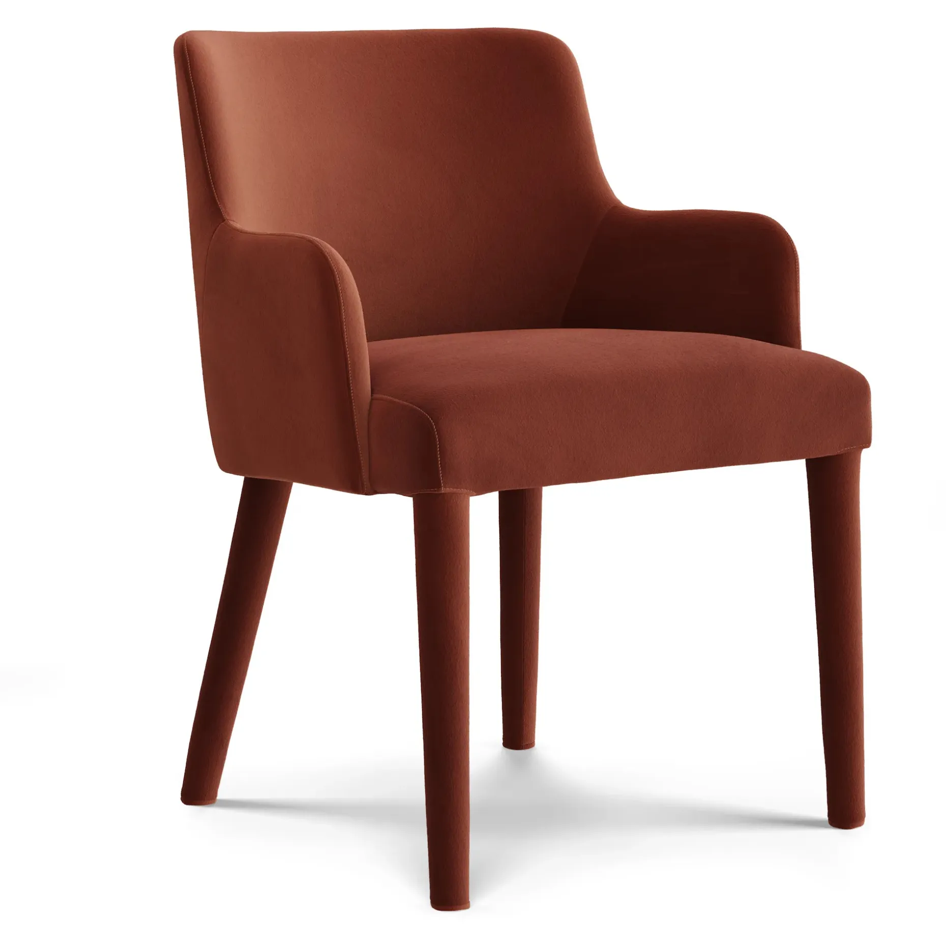 Harris Velvet Dining Armchair - Hale Rust