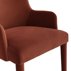 Harris Velvet Dining Armchair - Hale Rust