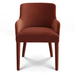 Harris Velvet Dining Armchair - Hale Rust