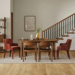 Harris Velvet Dining Armchair - Hale Rust