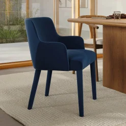 Harris Velvet Dining Armchair - Hale Navy