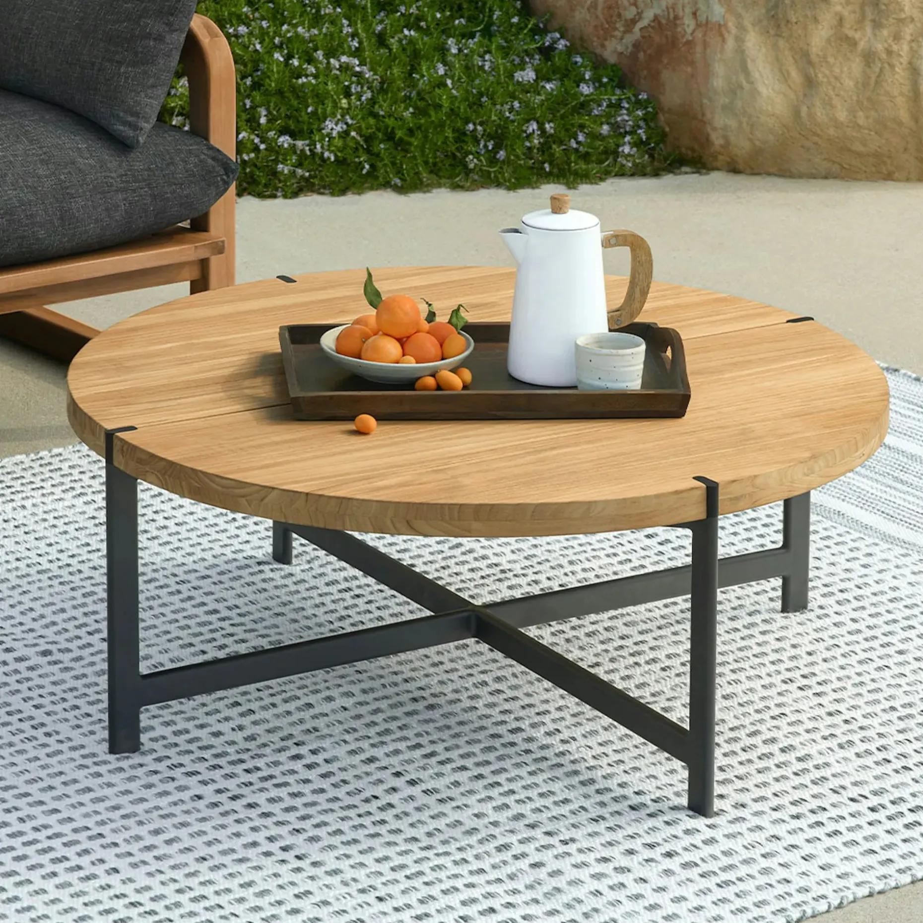 Haskel 40" Outdoor Coffee Table - Shield Teak