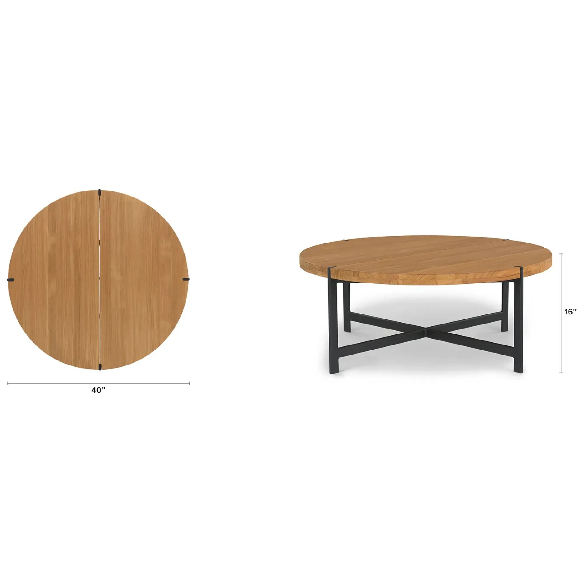 Haskel 40" Outdoor Coffee Table - Shield Teak