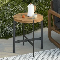 Haskel Outdoor Side Table - Shield Teak