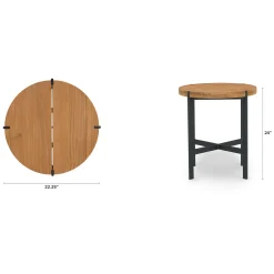 Haskel Outdoor Side Table - Shield Teak