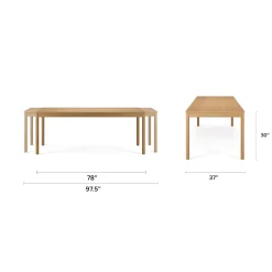 Heidi 78" - 97.5" Extendable Dining Table - White Oak