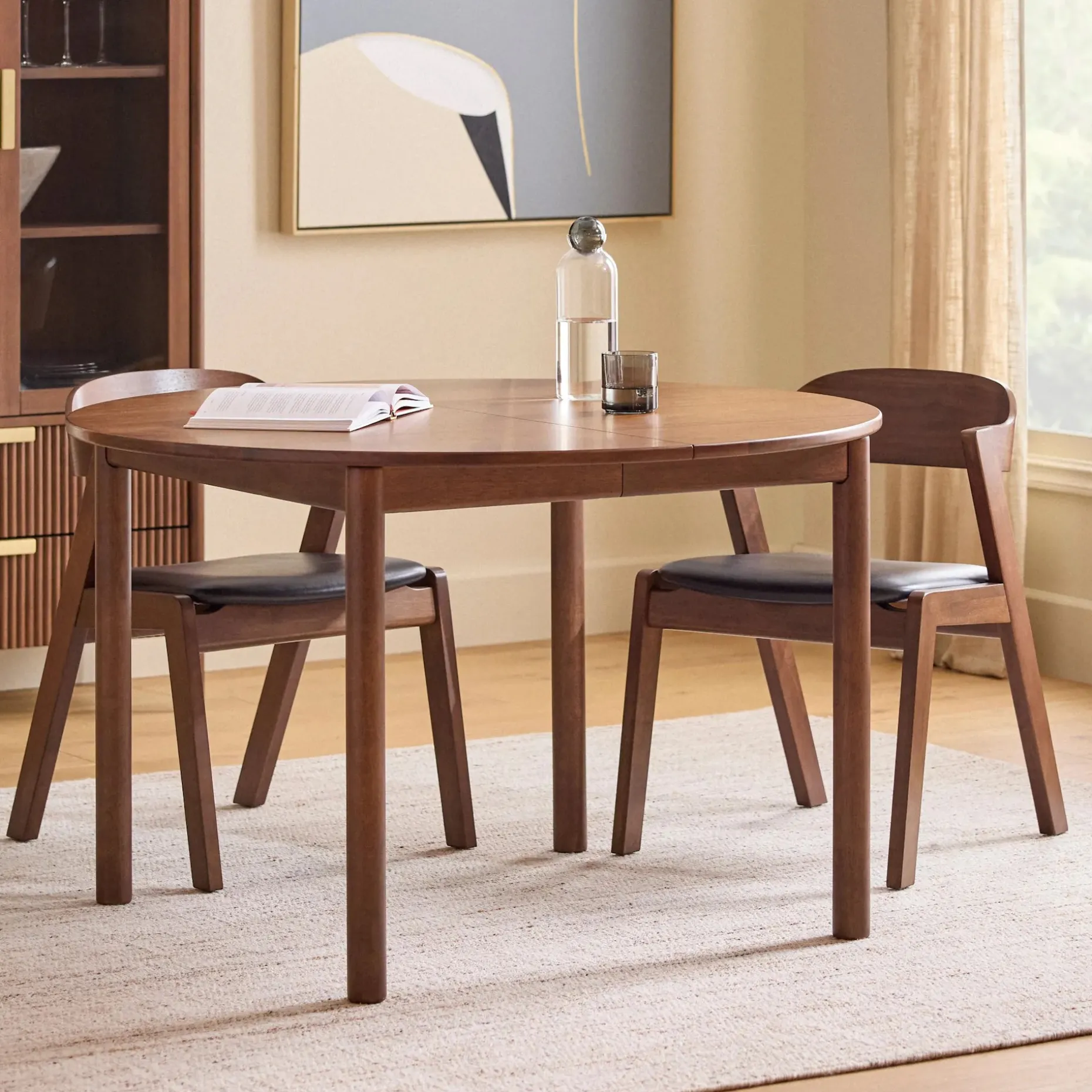 Heidi 48" - 67.75" Extendable Round Dining Table - Walnut