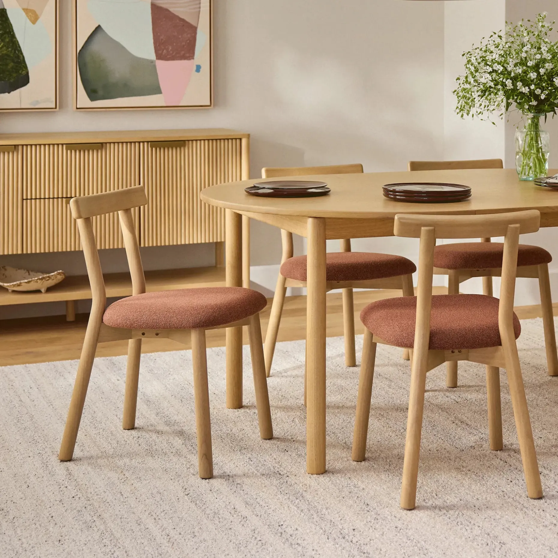 Heidi 48" - 67.75" Extendable Round Dining Table - Walnut