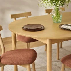 Heidi 48" - 67.75" Extendable Round Dining Table - White Oak