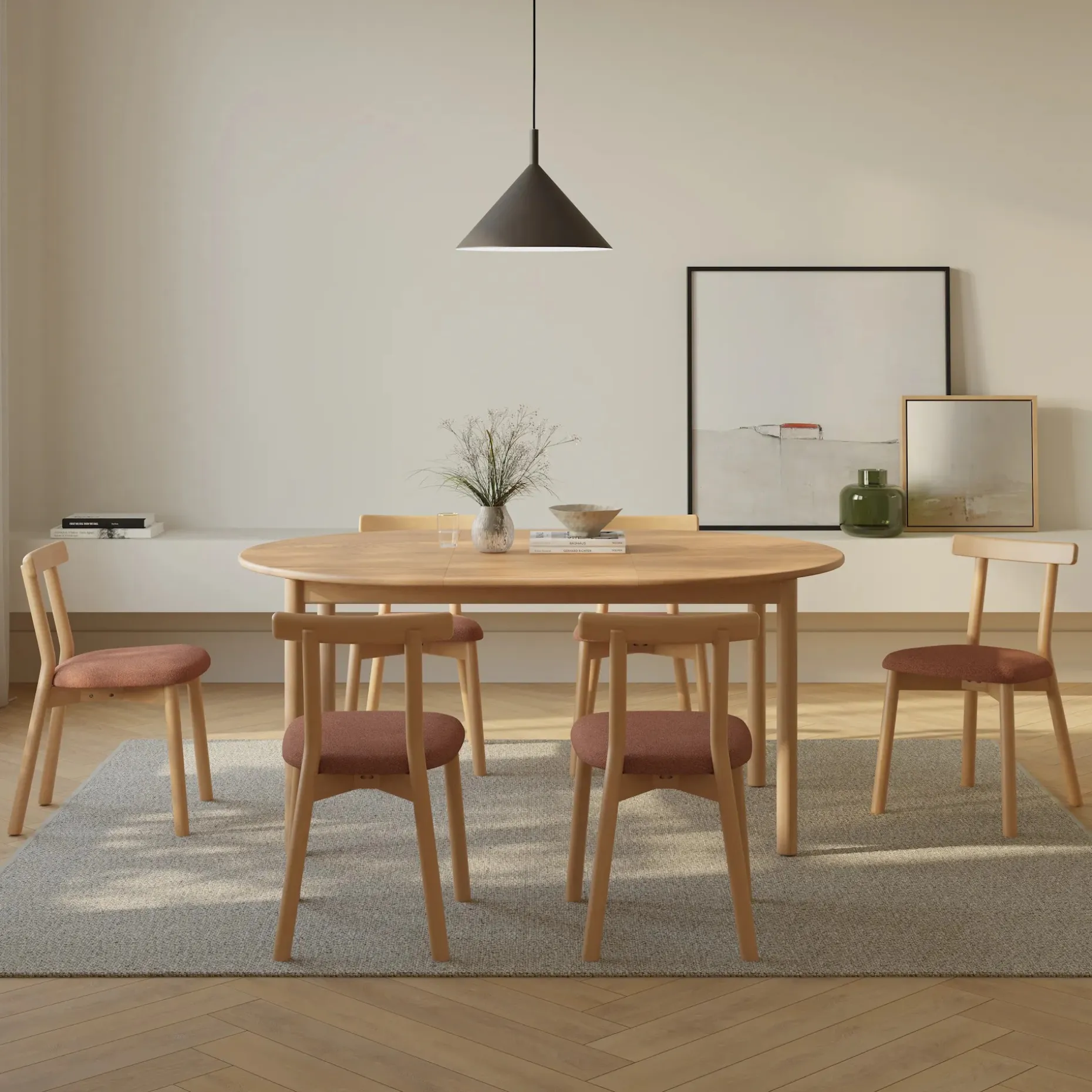 Heidi 48" - 67.75" Extendable Round Dining Table - White Oak