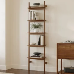 Heidi 21" Modular Shelving Unit, Narrow - Walnut