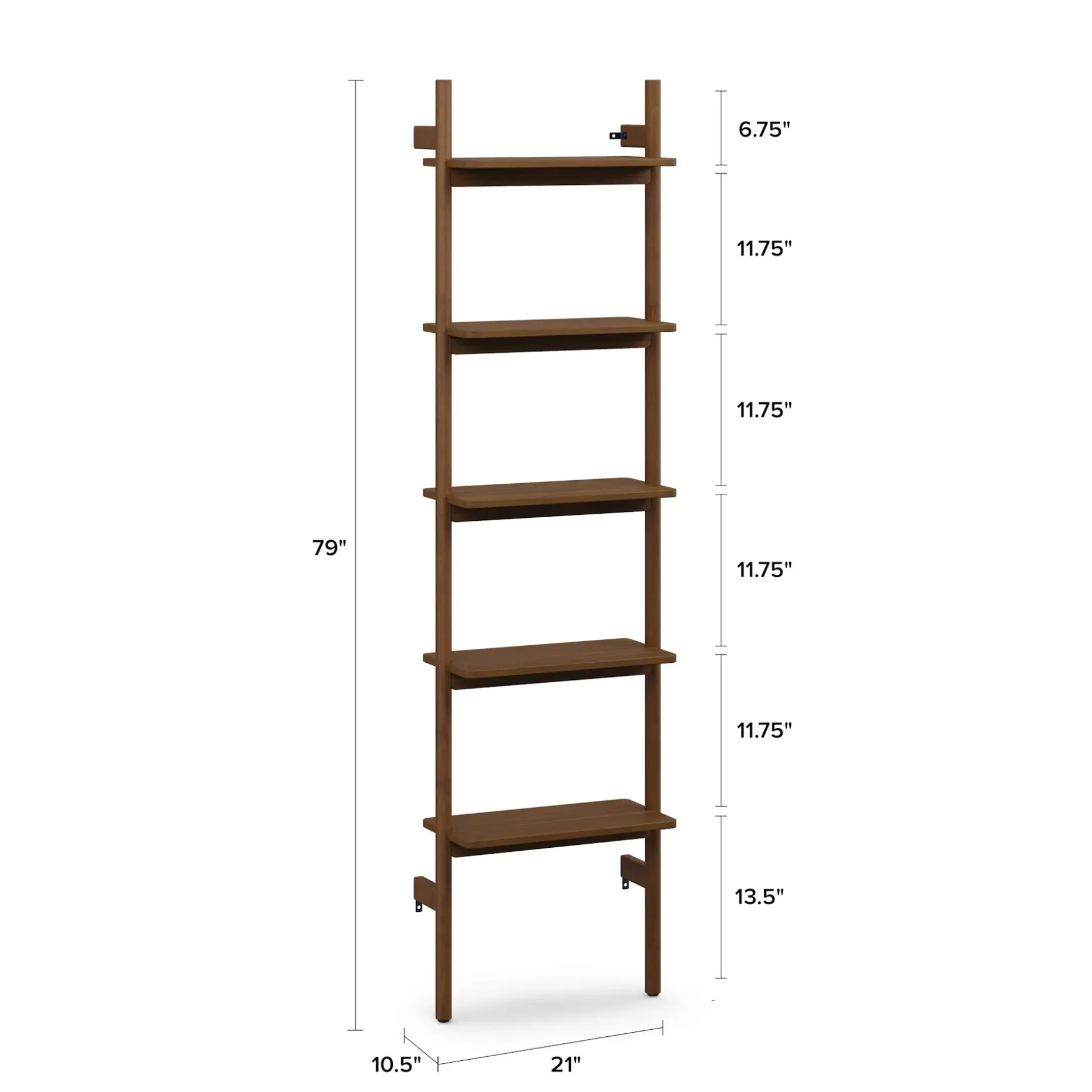 Heidi 21" Modular Shelving Unit, Narrow - Walnut
