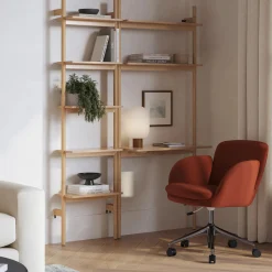 Heidi 21" Modular Shelving Unit, Narrow - White Oak