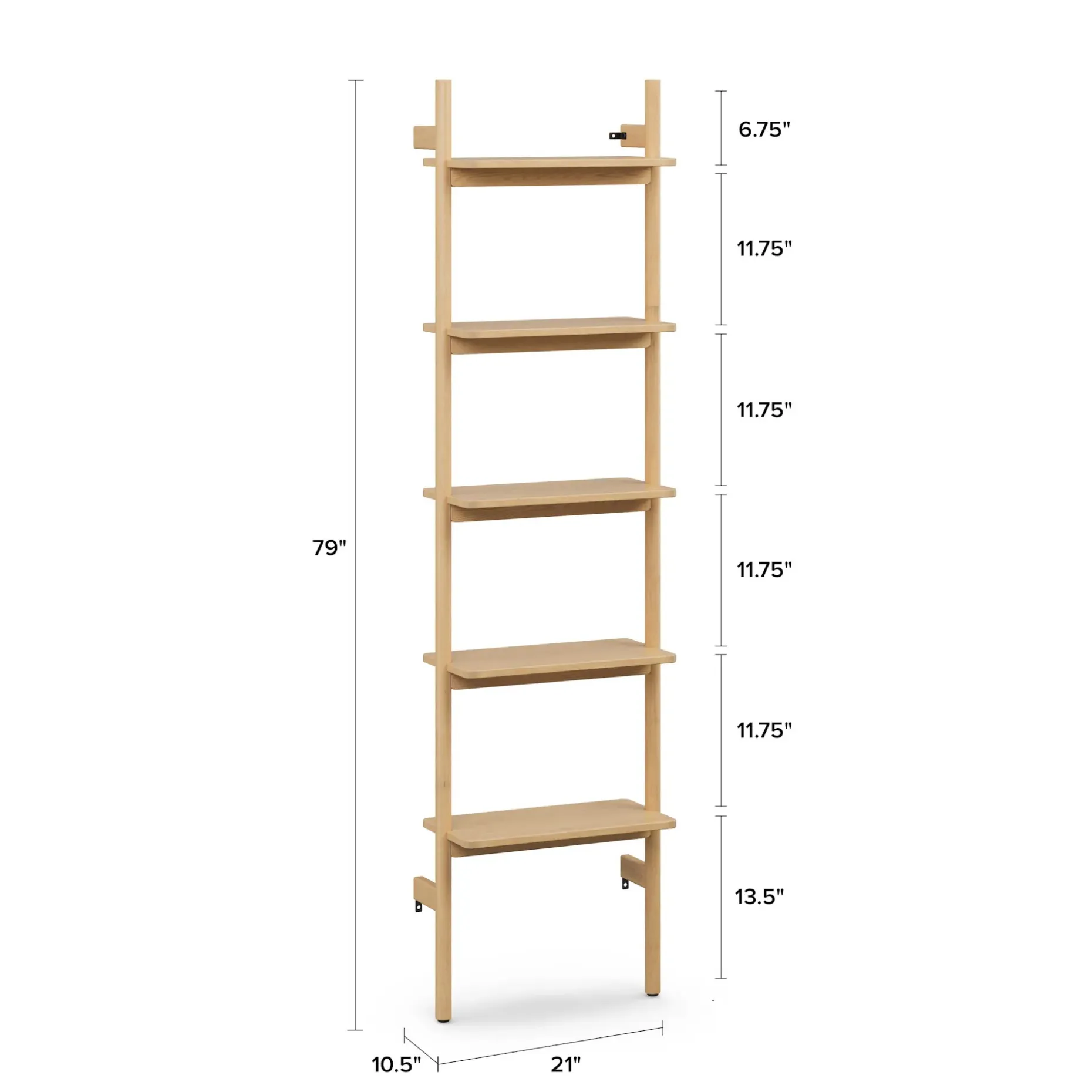 Heidi 21" Modular Shelving Unit, Narrow - White Oak