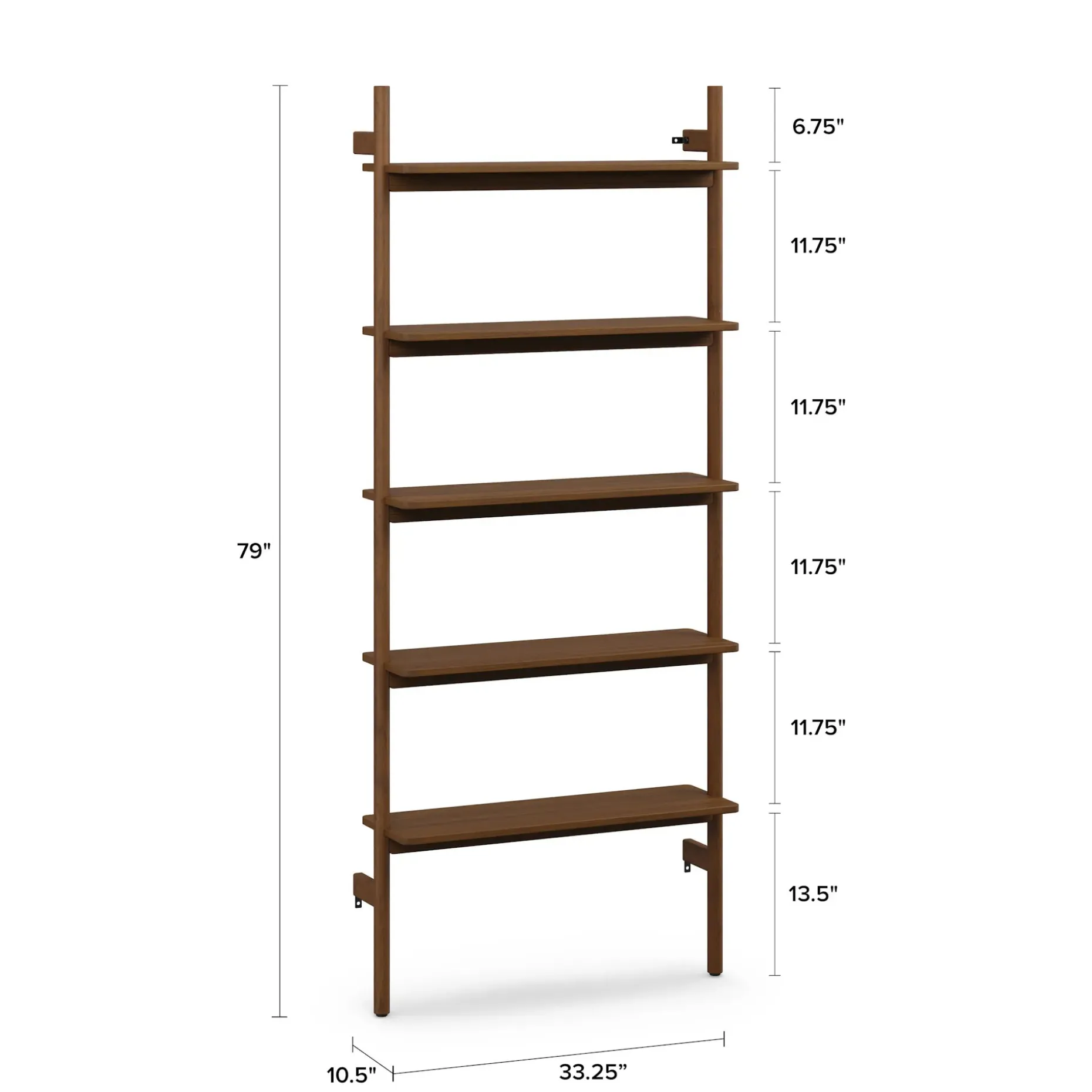 Heidi 33.25" Modular Shelving Unit, Wide - Walnut