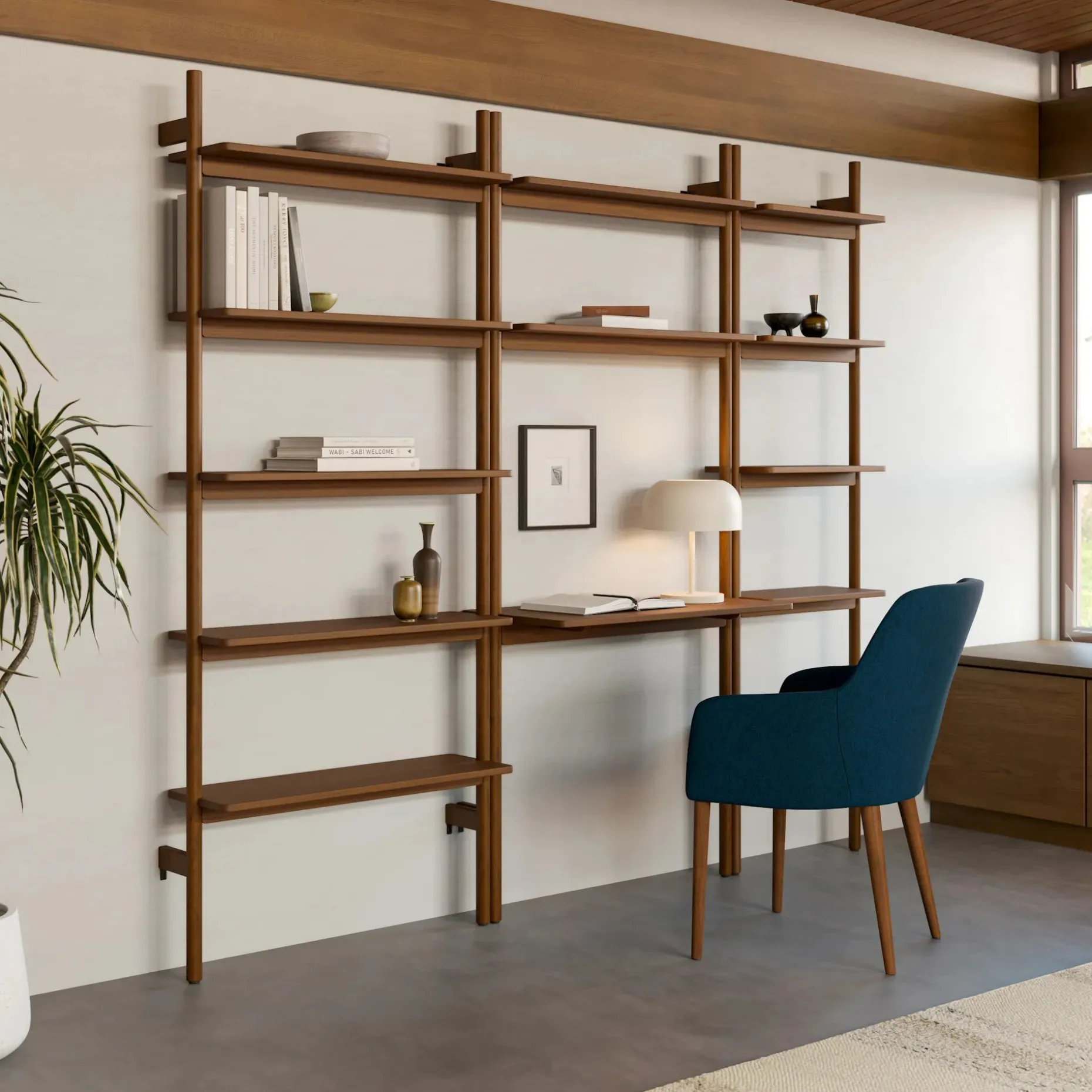 Heidi 33.25" Modular Shelving Unit, Wide - Walnut