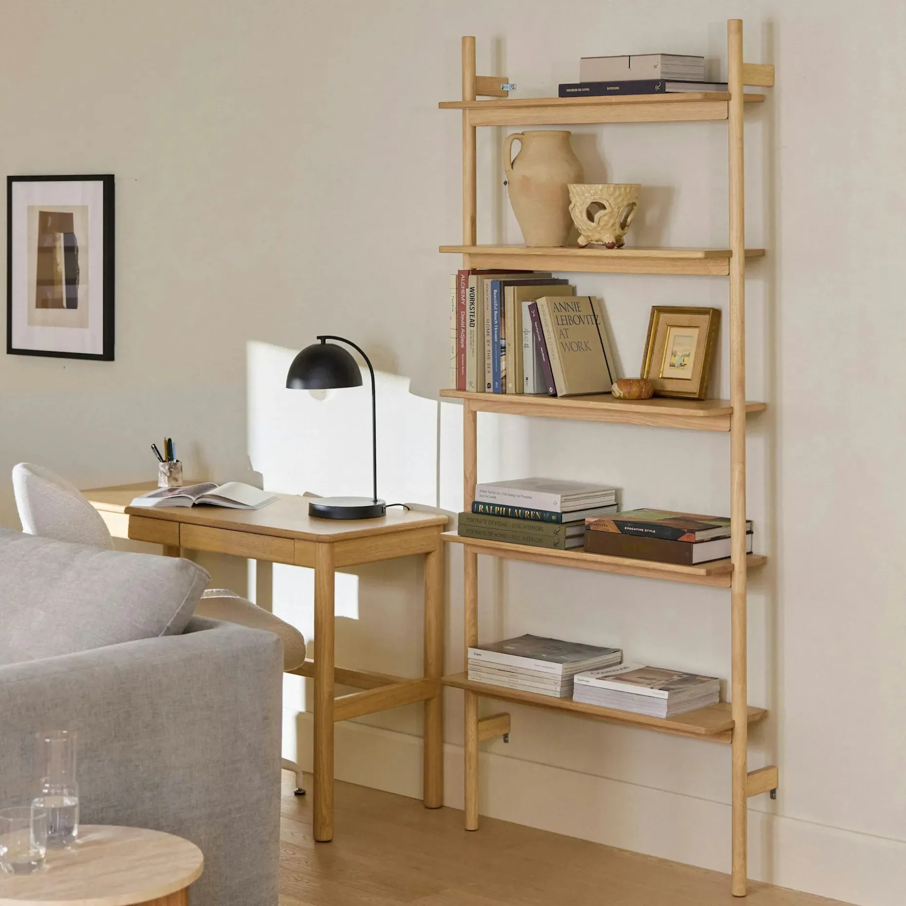 Heidi 33.25" Modular Shelving Unit, Wide - White Oak