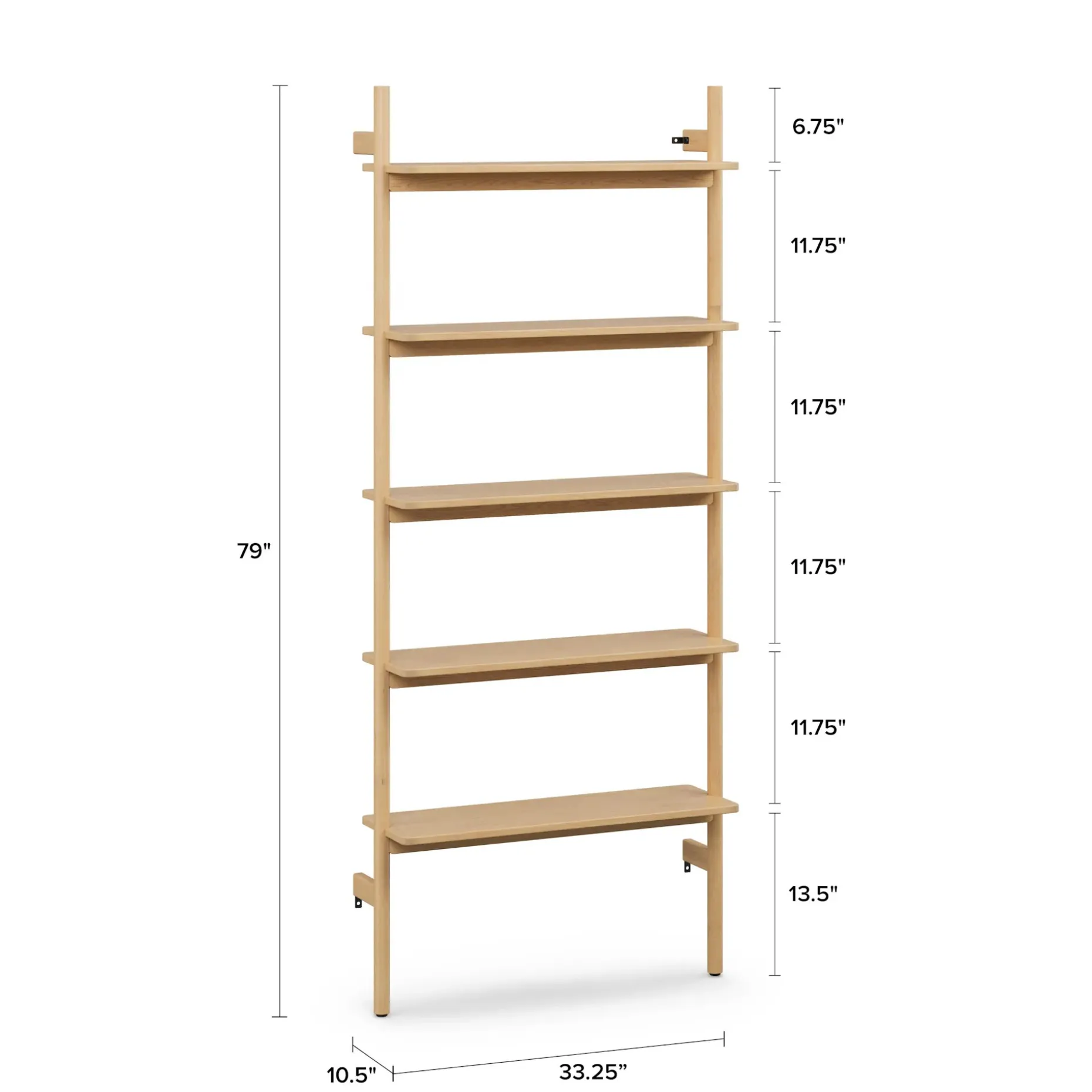 Heidi 33.25" Modular Shelving Unit, Wide - White Oak