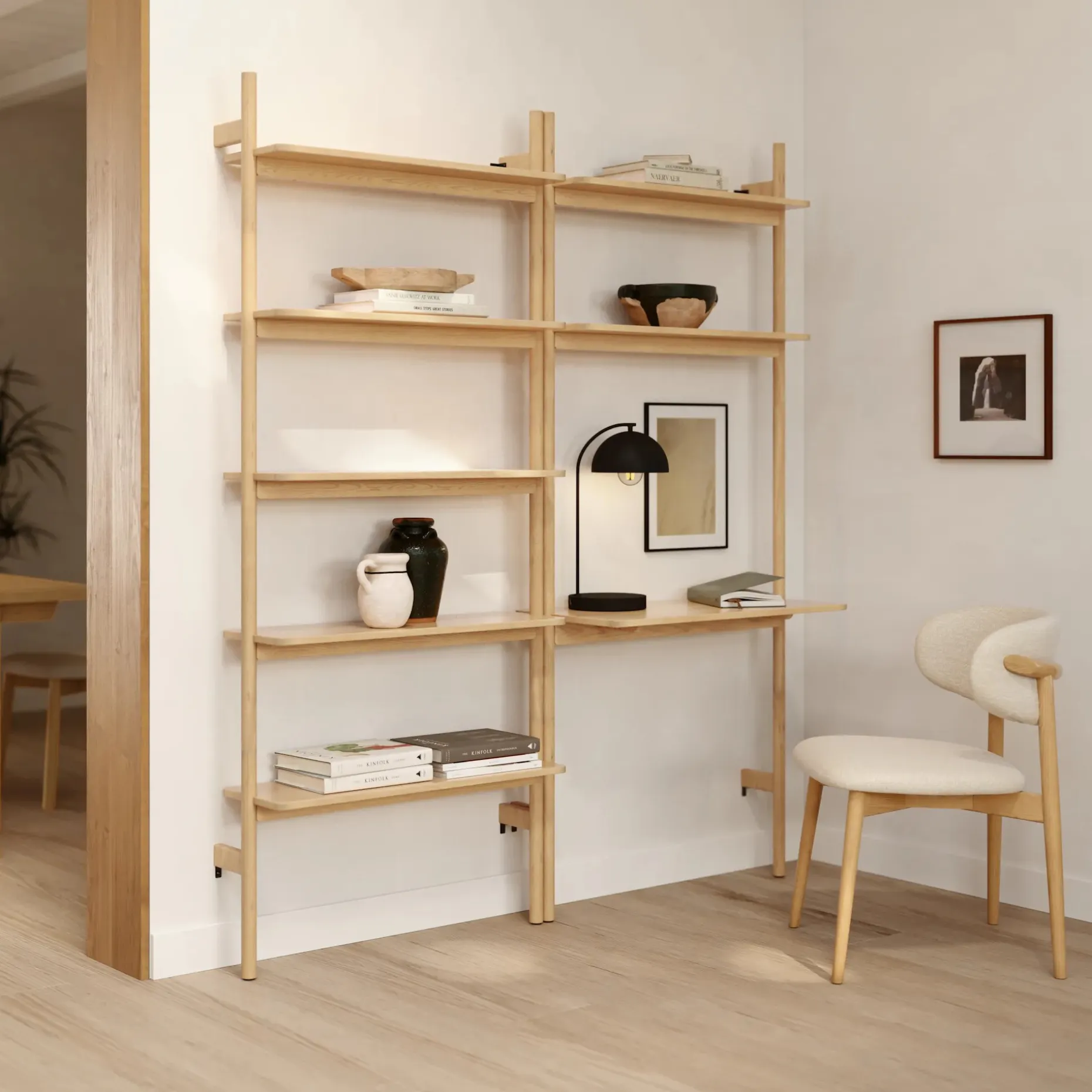 Heidi 33.5" Modular Wall Desk - White Oak
