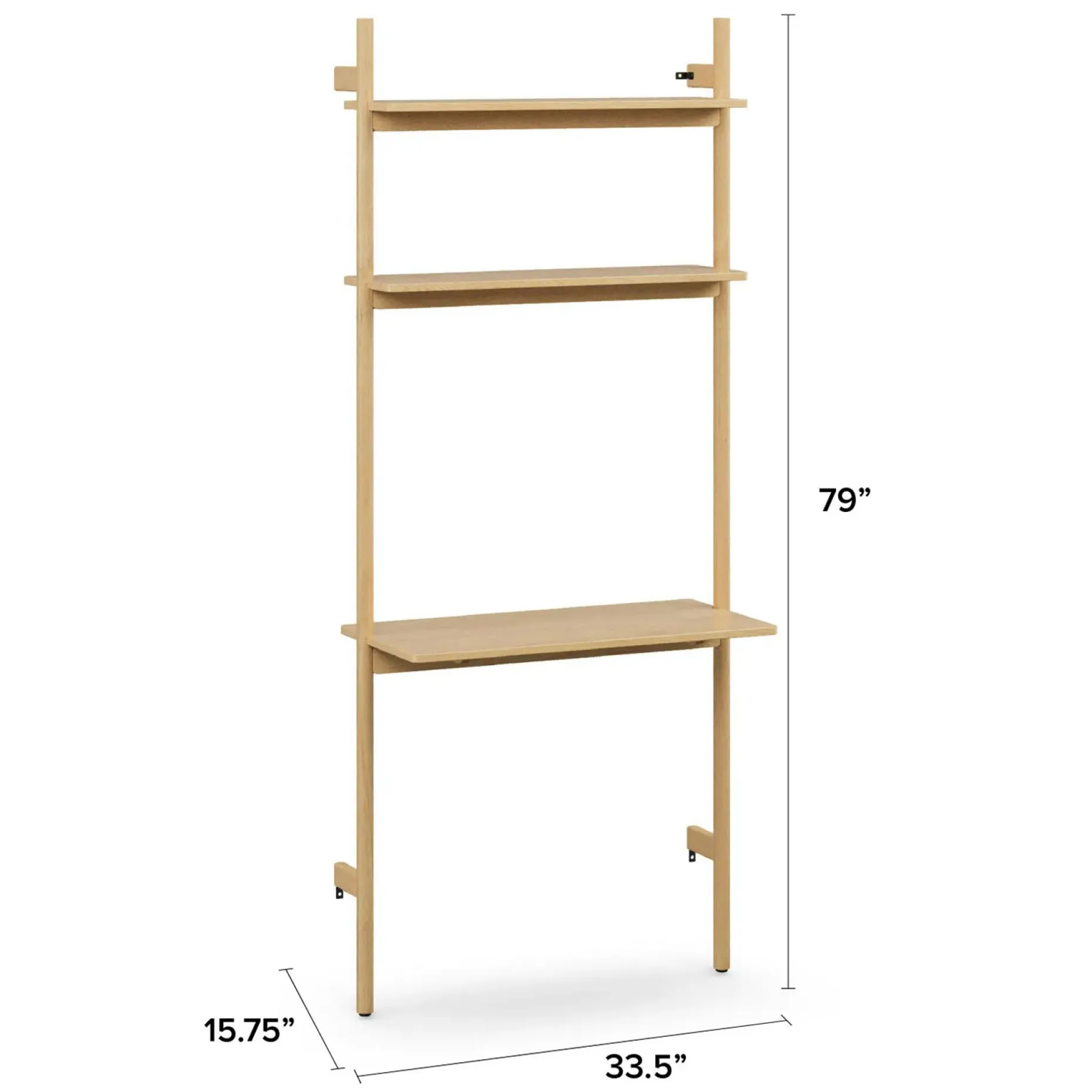 Heidi 33.5" Modular Wall Desk - White Oak