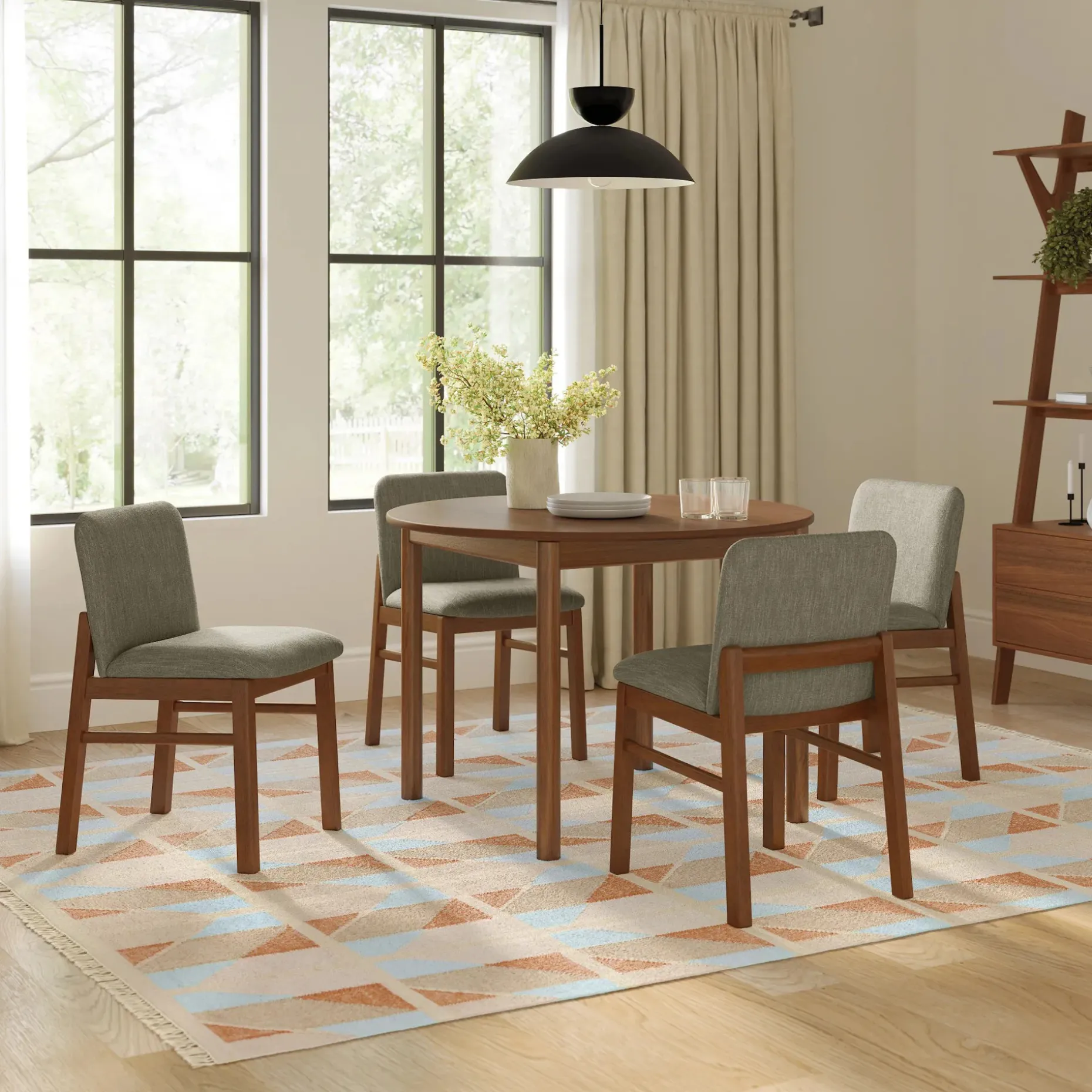 Heidi 42" Round Dining Table - Walnut