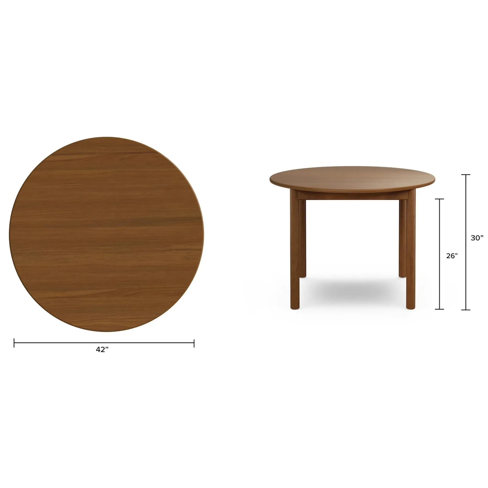 Heidi 42" Round Dining Table - Walnut
