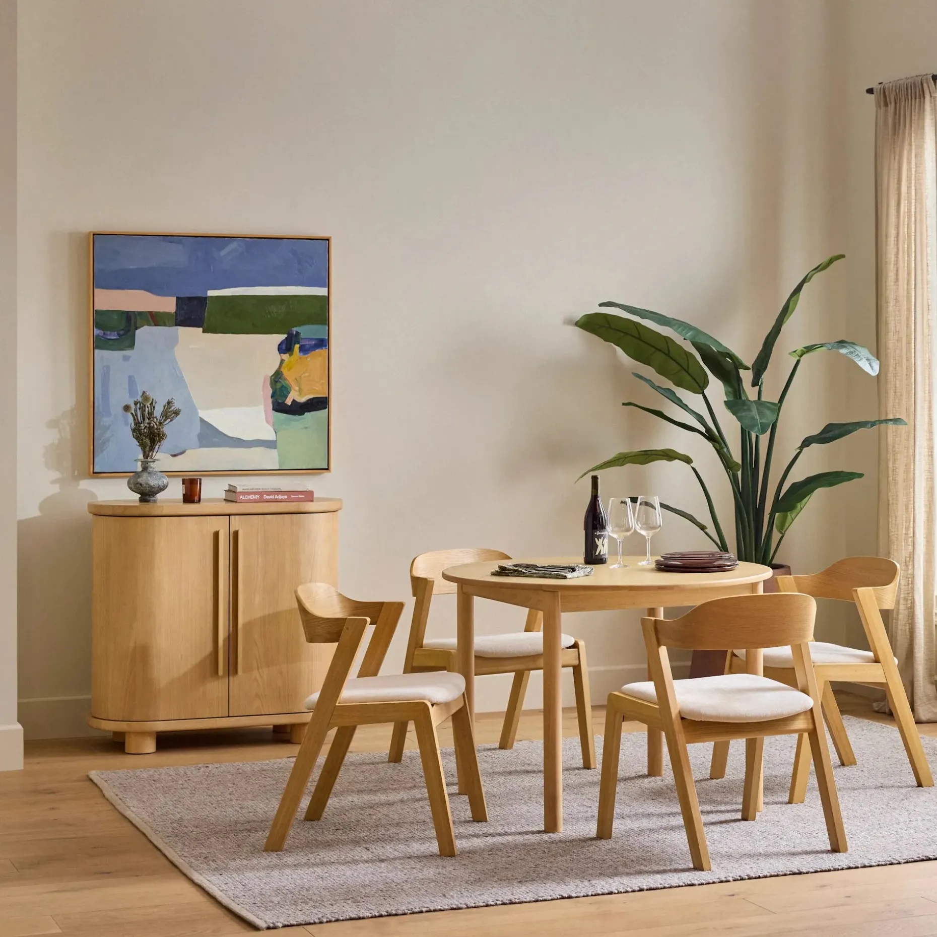 Heidi 42" Round Dining Table - White Oak