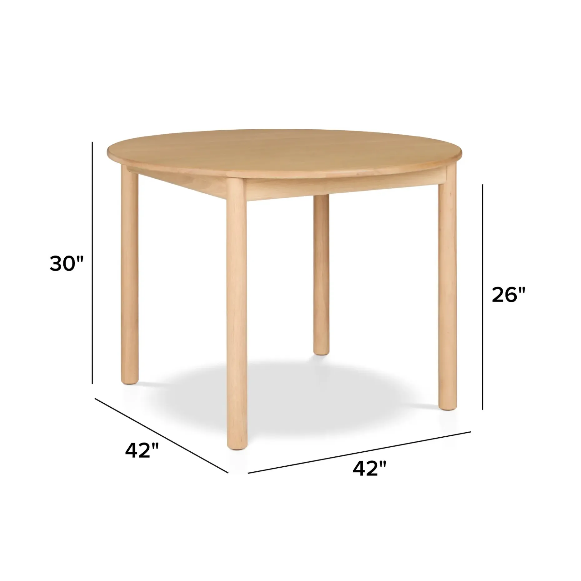 Heidi 42" Round Dining Table - White Oak