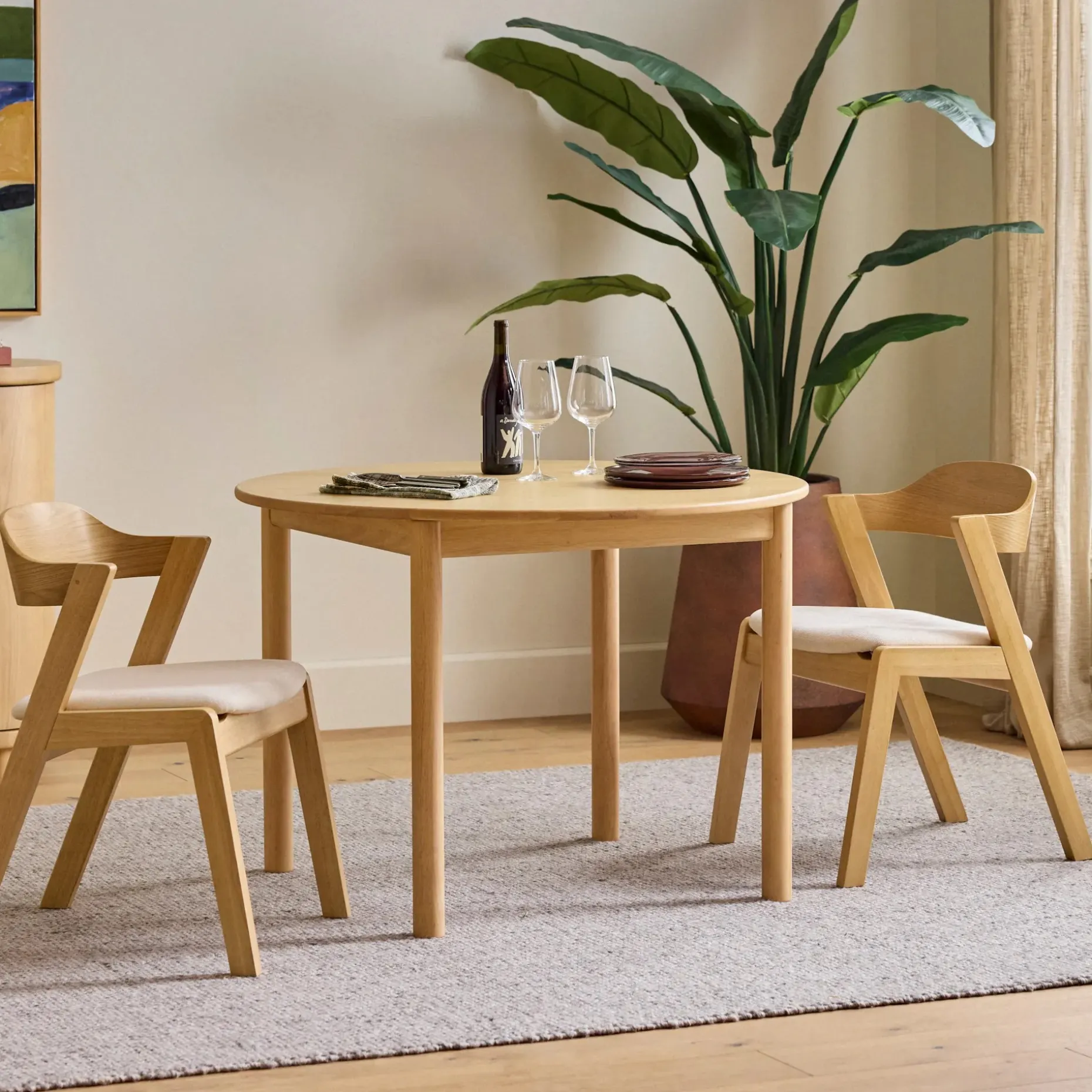 Heidi 42" Round Dining Table - White Oak