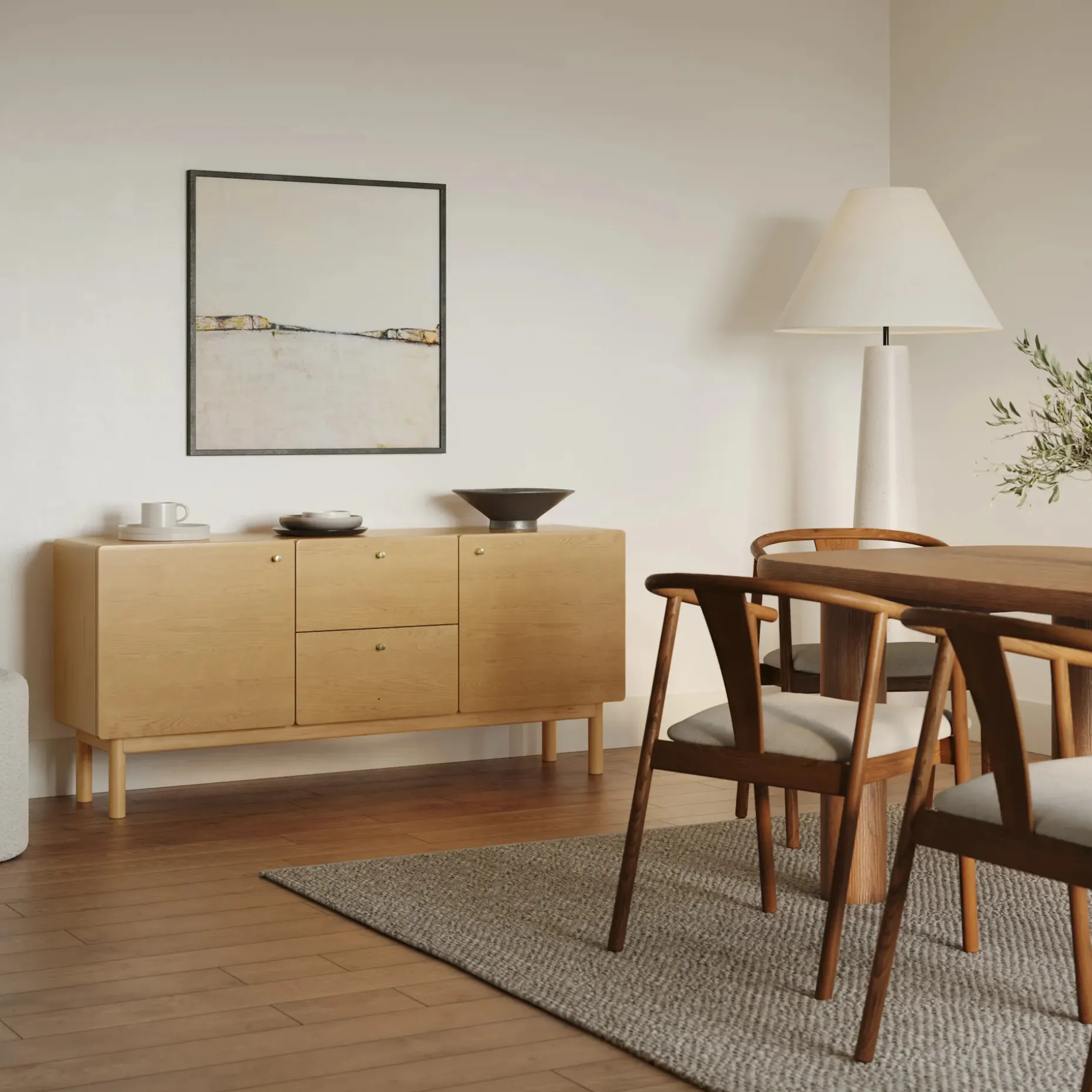 Heidi 64.5" Sideboard - White Oak