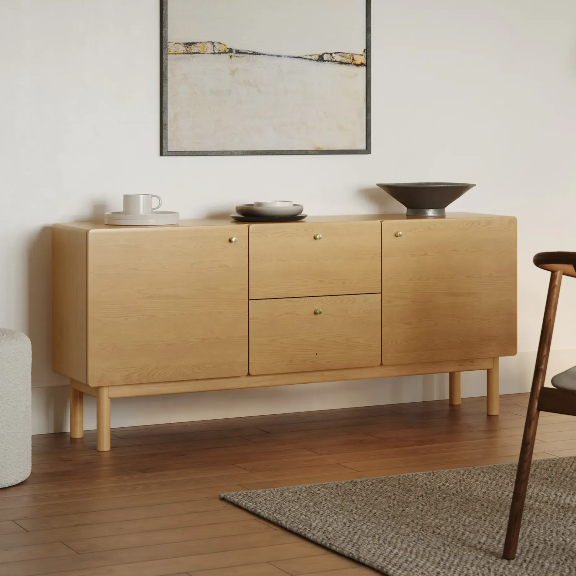 Heidi 64.5" Sideboard - White Oak