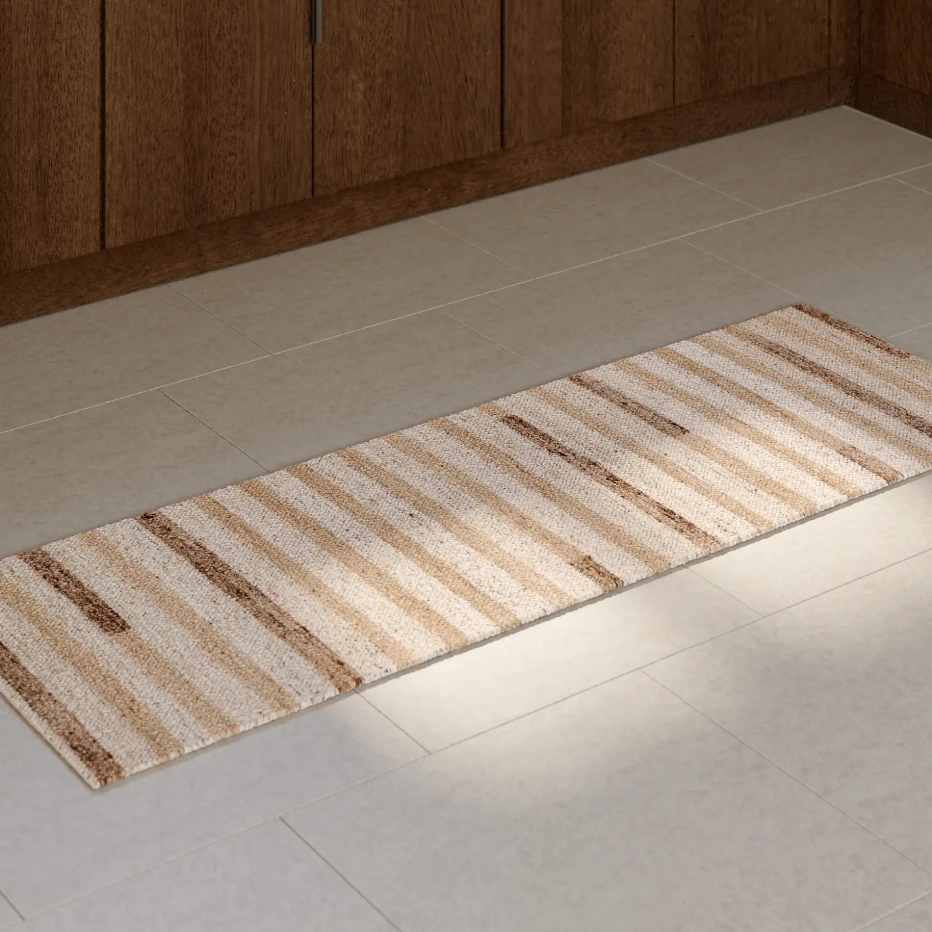 Henrik 2 x 6 Kitchen Runner - Beige Stripes