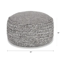 Hira 30" Pouf - Metal Gray