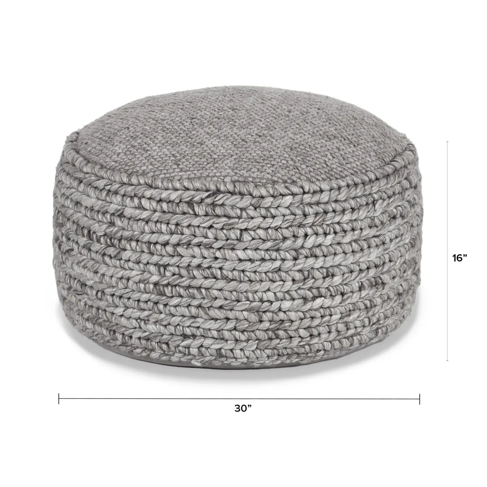 Hira 30" Pouf - Metal Gray