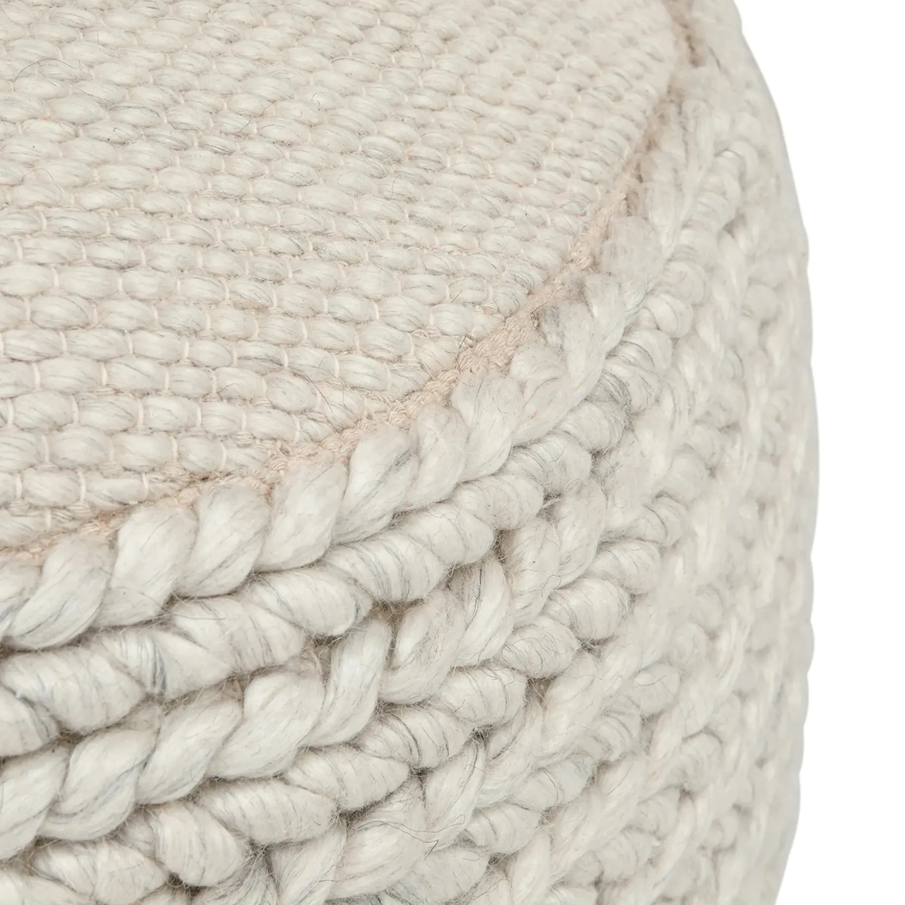 Hira 30" Pouf - Natural Ivory