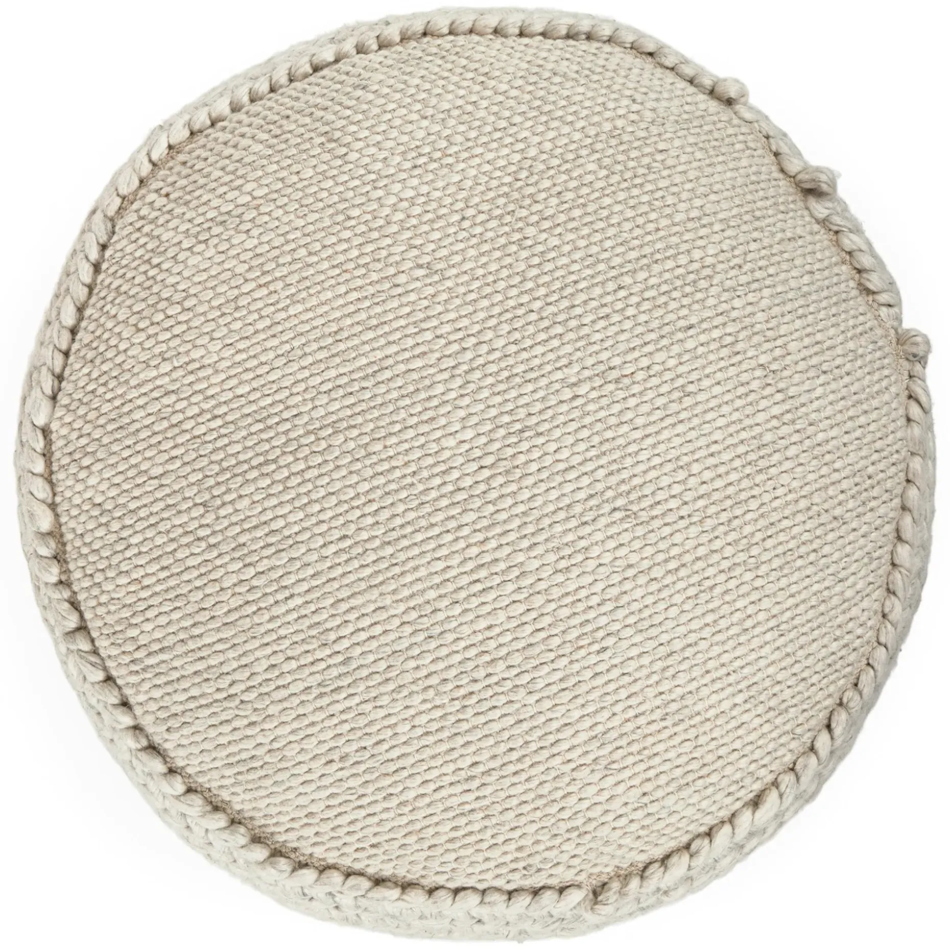 Hira 30" Pouf - Natural Ivory