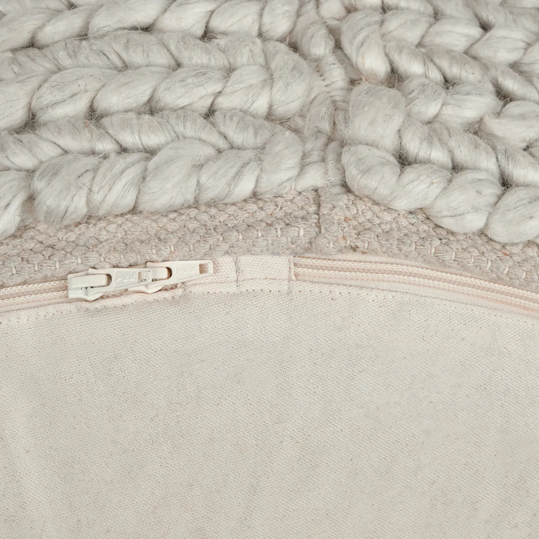 Hira 30" Pouf - Natural Ivory
