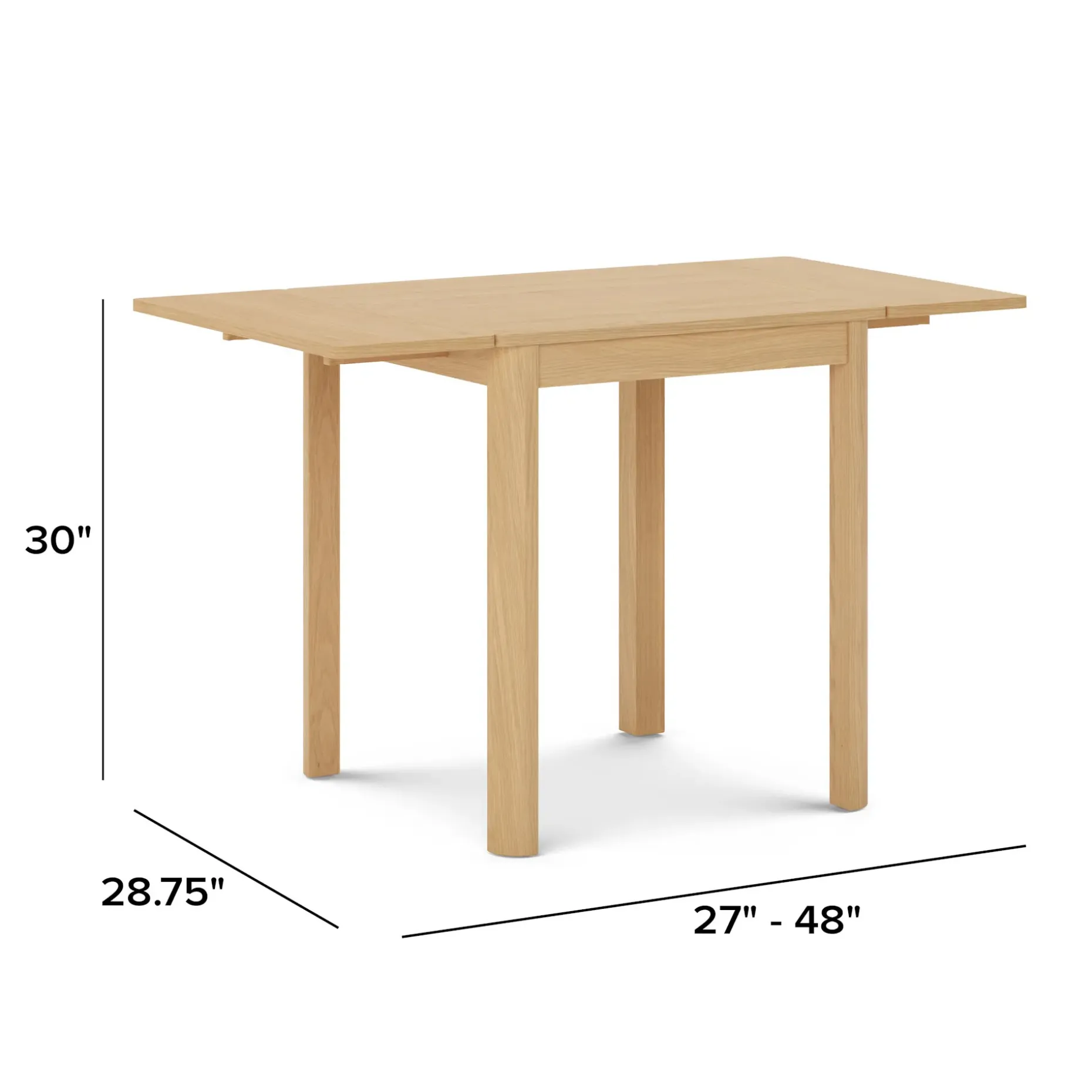 Holme 27" - 48" Drop Leaf Dining Table - White Oak