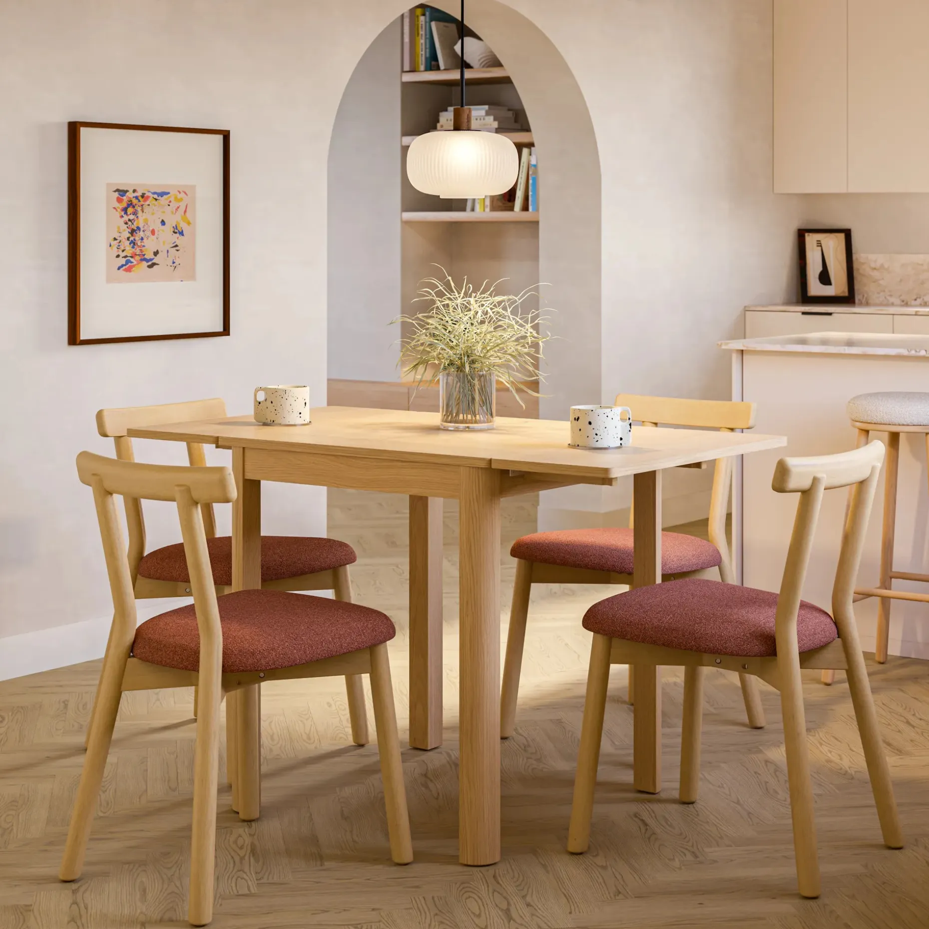 Holme 27" - 48" Drop Leaf Dining Table - White Oak