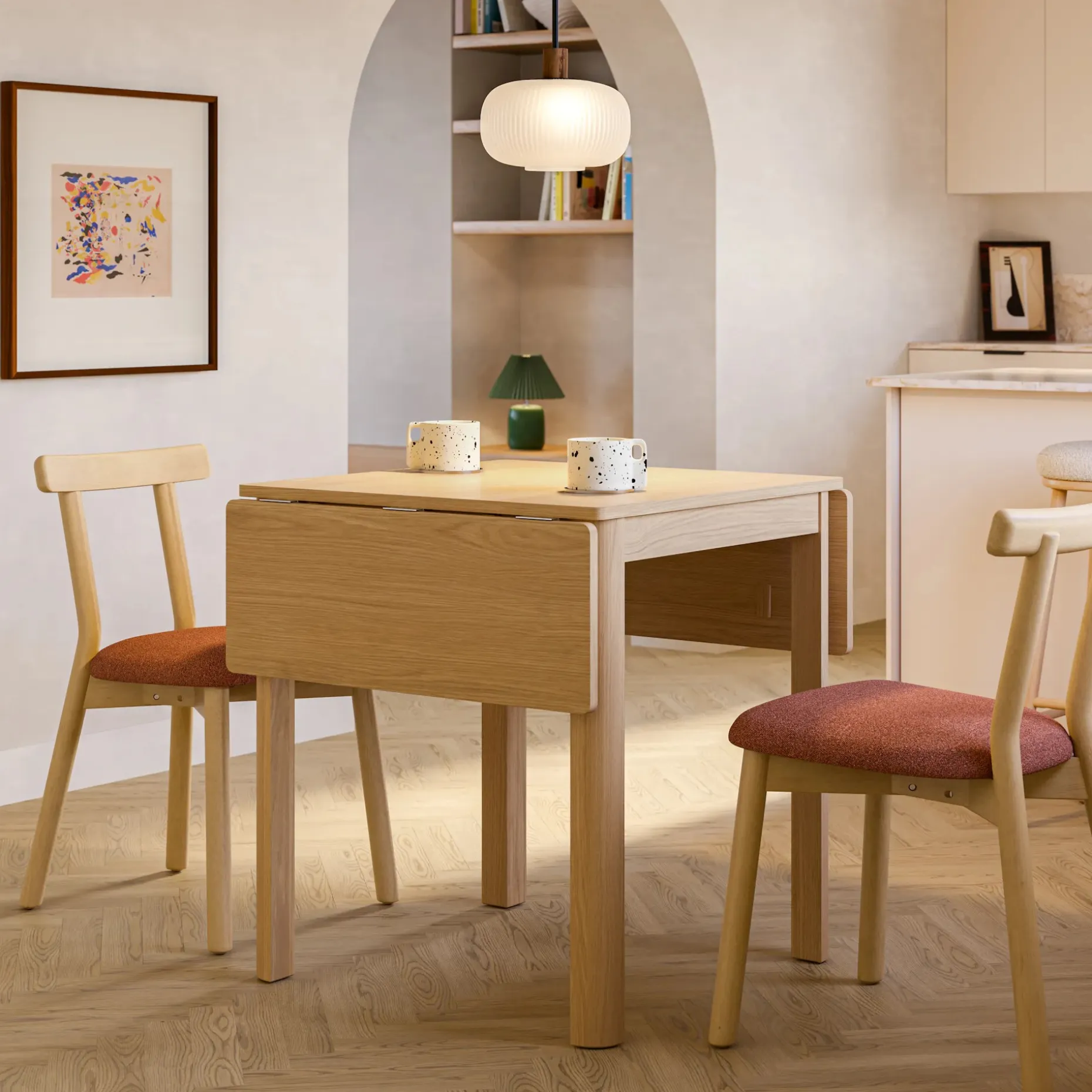 Holme 27" - 48" Drop Leaf Dining Table - White Oak