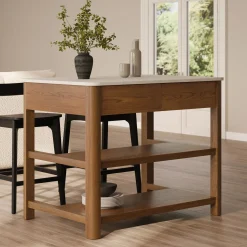 Holme 44" Kitchen Island - Smoked Oak