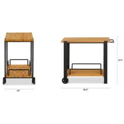 Hulst Outdoor Bar Cart - Teak