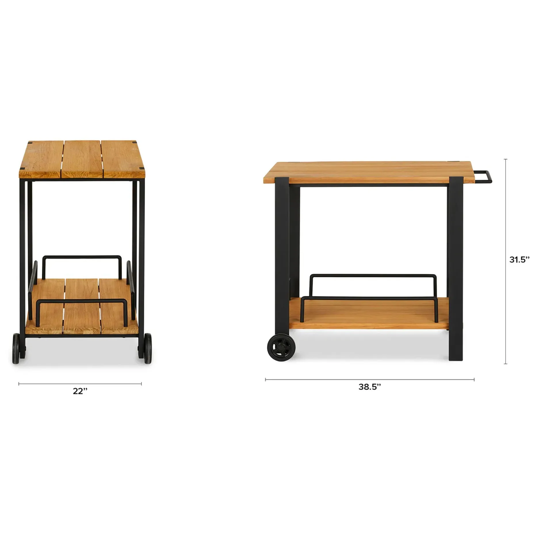 Hulst Outdoor Bar Cart - Teak