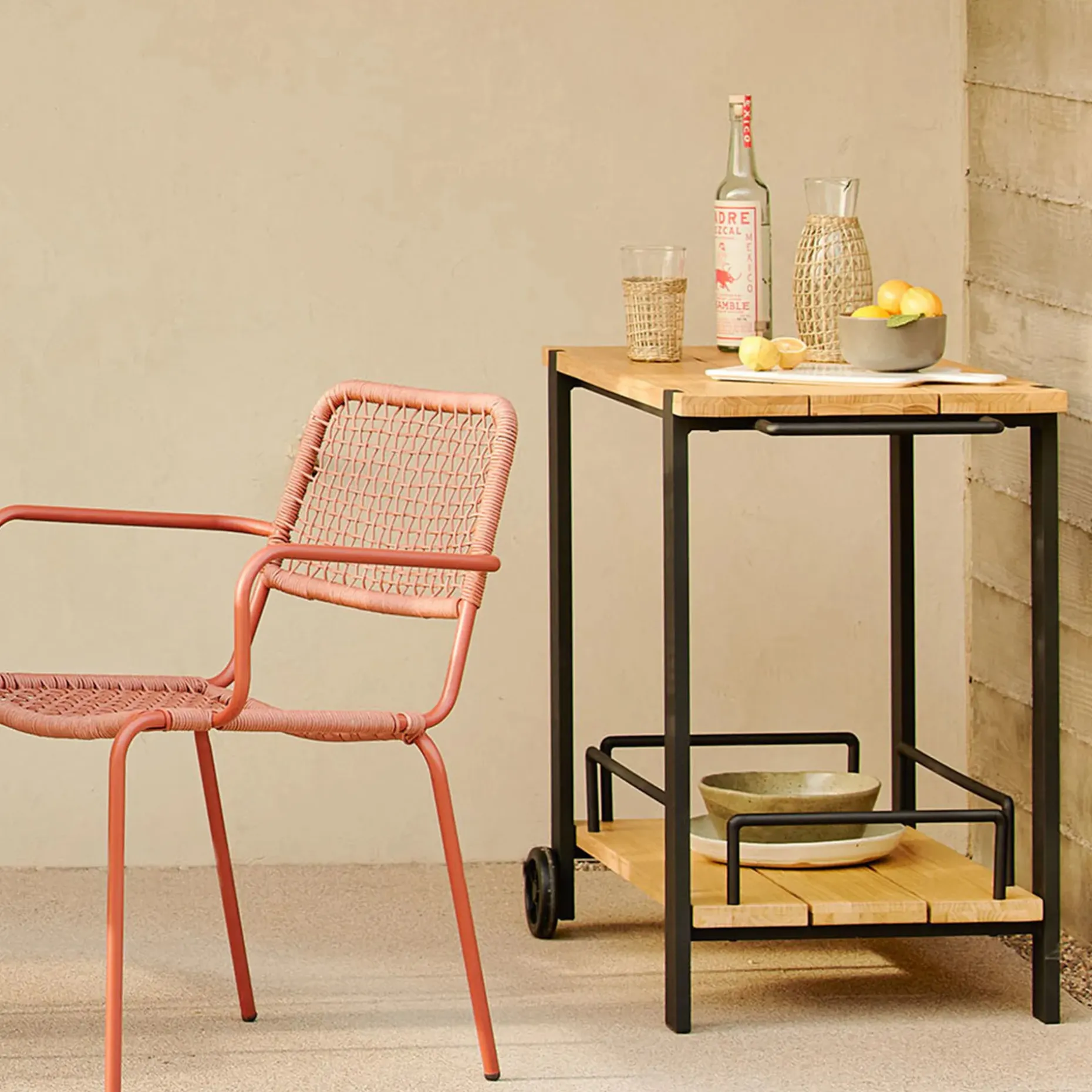 Hulst Outdoor Bar Cart - Teak